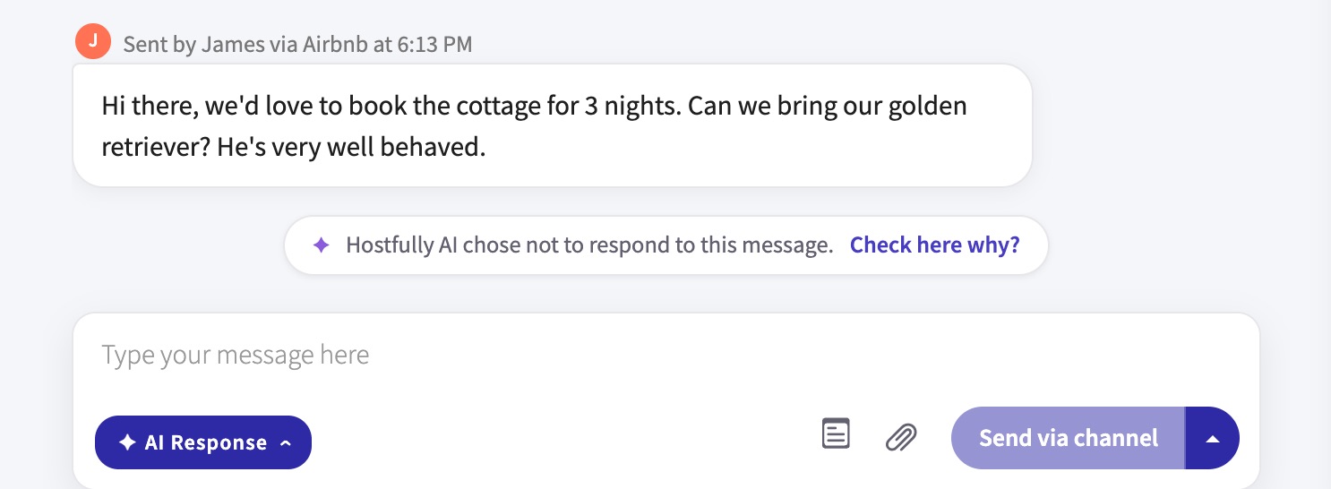 The banner under a guest message