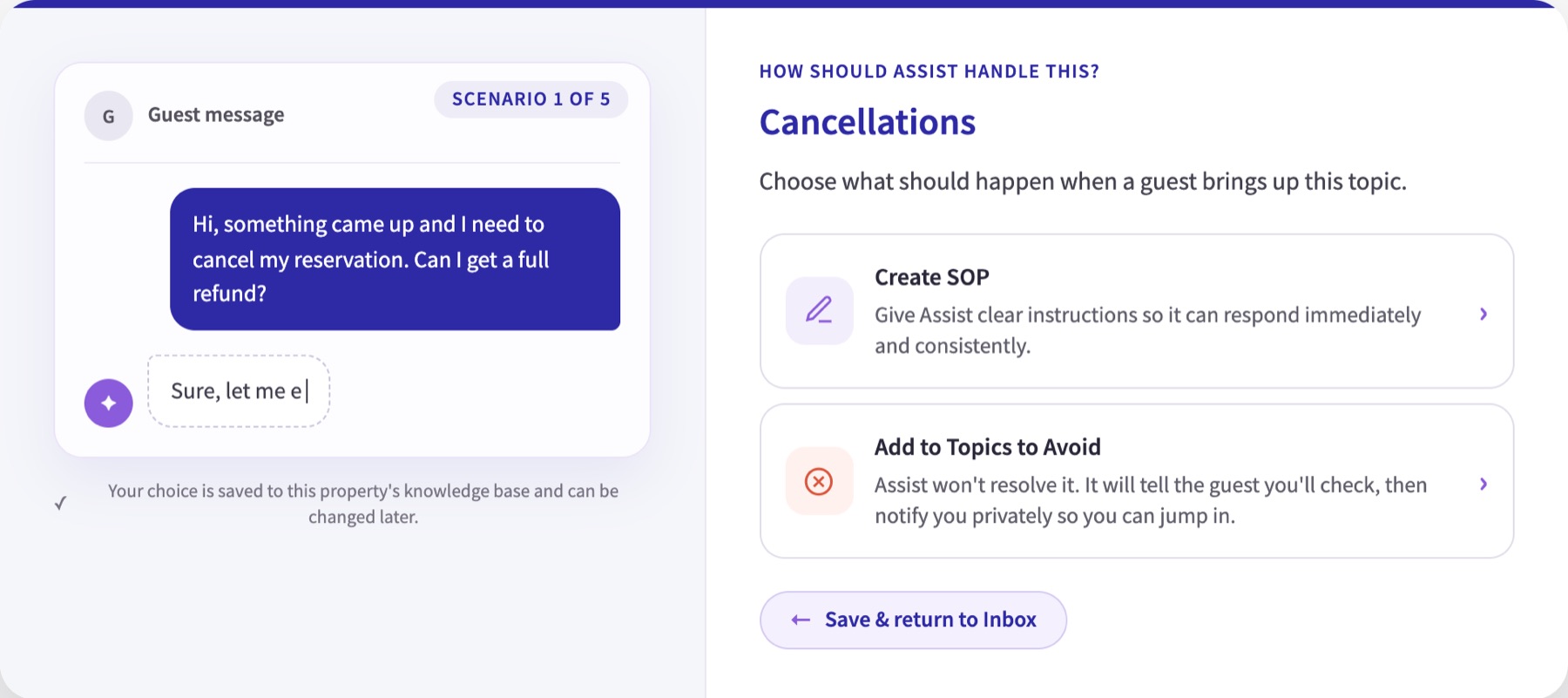 Scenario 1 of 5: Cancellations
